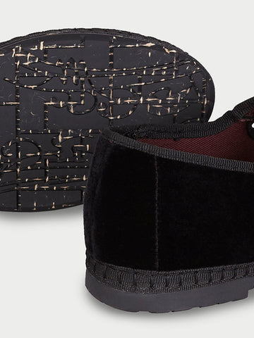 Merceditas Flabelus Matilda de Terciopelo con Doble Tira – Negro – vista 2