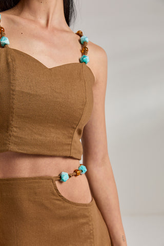 Conjunto ZOEW Mila y Lumi en lino – Moca