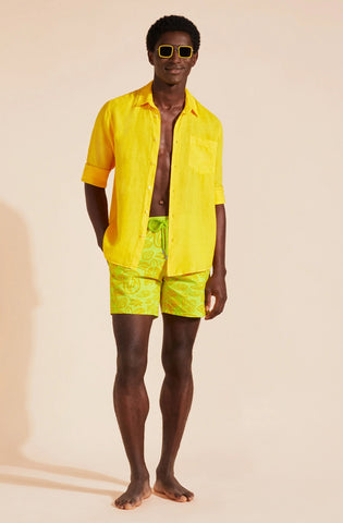 Traje De Baño Vilebrequin Flocked Tortugas de Tahiti Con Stretch