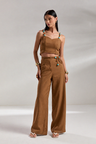 Conjunto ZOEW Mila y Lumi en lino – Moca