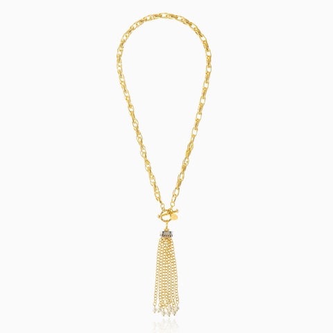Collar Cristina Sabatini Monvalle con Baño de Oro, Perlas y Circonitas – Dorado