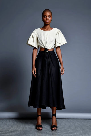 Vestido Nuray En Lino Diseñadora Olga Lucia Cortes