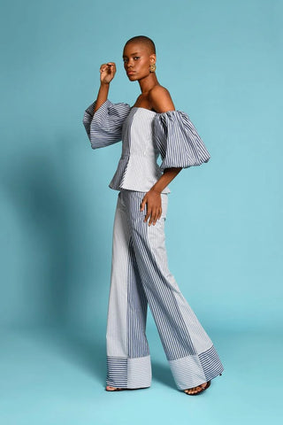 Set Ornella Top + Pantalón En Lino Diseñadora Olga Lucia Cortes