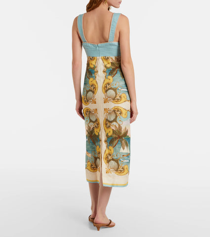 Vestido Maxi Farm Rio En Lino Premium Multicolor Roya Sea