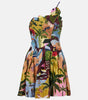 Vestido Mini Farm Rio Lino multicolor tropical painting