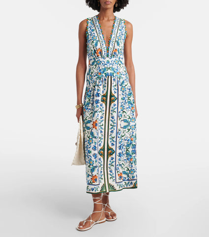 Vestido Maxi Farm Rio flora tile scallop maxi dress Regular price