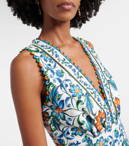 Vestido Maxi Farm Rio flora tile scallop maxi dress Regular price