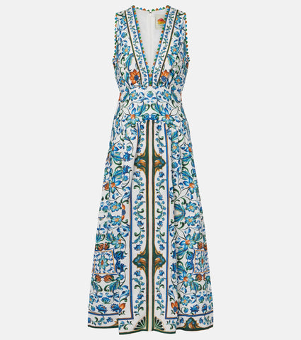 Vestido Maxi Farm Rio flora tile scallop maxi dress Regular price