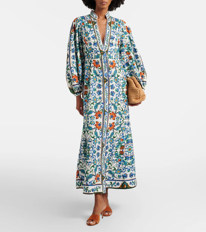 Vestido Maxi Farm Rio flora tile maxi dress