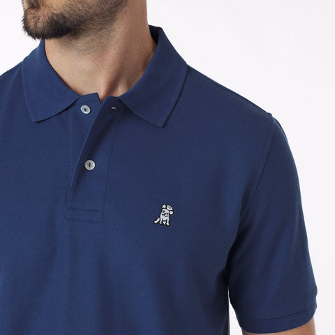 Polo James Bark Regular Fit en Piqué Azul
