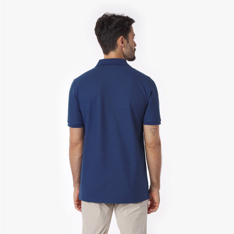 Polo James Bark Regular Fit en Piqué Azul