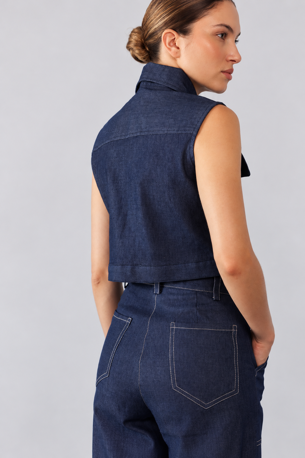 Conjunto Pompousa Carmen y Tamara de Corte Recto – Azul Denim