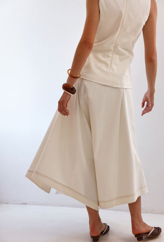 Conjunto Pompousa Gala y Belinda con Falda Asimétrica – Blanco