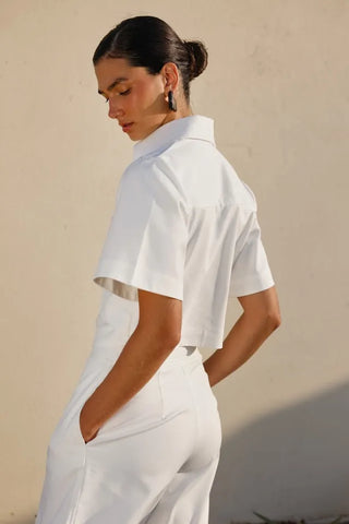 Conjunto Pompousa Vera y Manuela Wide Leg – Blanco