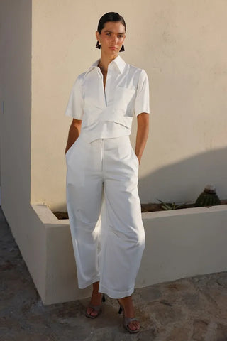Conjunto Pompousa Vera y Manuela Wide Leg – Blanco