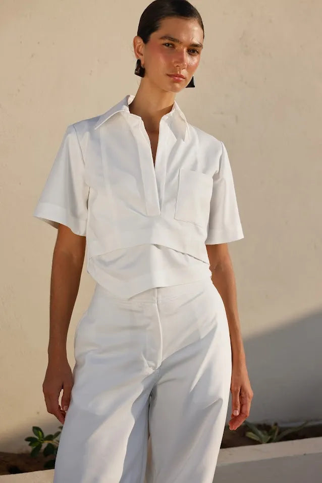 Conjunto Pompousa Vera y Manuela Wide Leg – Blanco