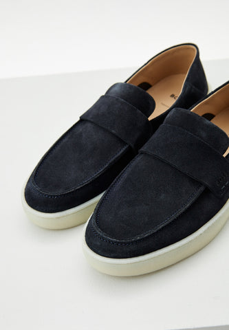 Loafers BOSS Casual slip-ons Randal en Suede Color Azul Oscuro