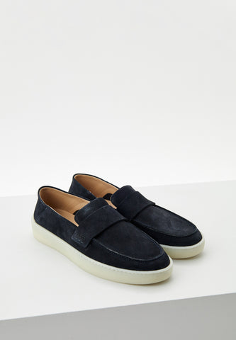 Loafers BOSS Casual slip-ons Randal en Suede Color Azul Oscuro