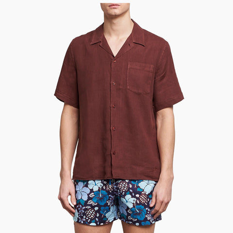 Camisa en lino Vilebrequin Manga Corta Relaxed Fit Bowling