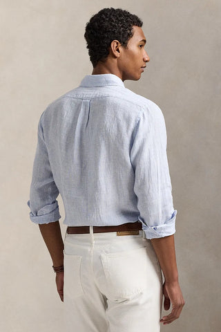 Camisa En Lino de Rayas POLO Ralph Lauren Manga Larga Custom Fit