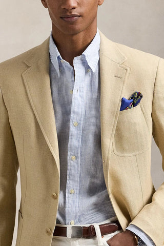 Camisa En Lino de Rayas POLO Ralph Lauren Manga Larga Custom Fit