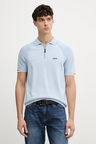 Polo Tejido BOSS con Cremallera - Azul