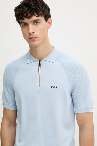 Polo Tejido BOSS con Cremallera - Azul