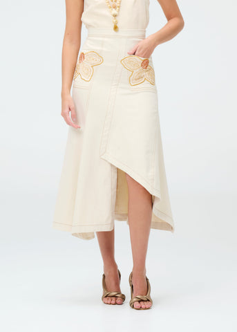 Falda Simona Midi Toscana / Algodón