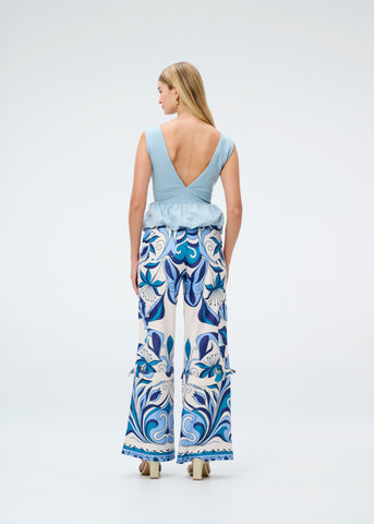 Pantalón Simona Wide Mallorca Printed 98% Poliéster