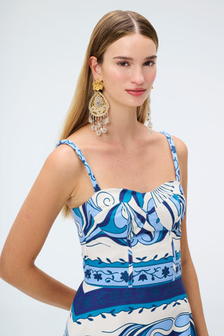 Vestido Simona Corset Print Maxi en Poliéster