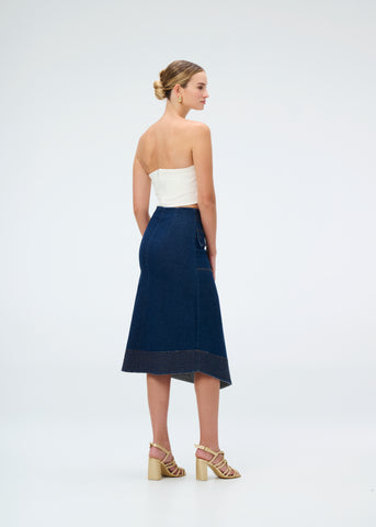 Falda Simona Nómada Blue Denim en Algodón