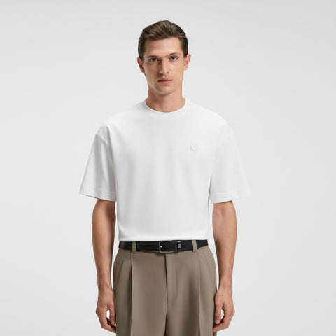 T-Shirt BOSS Oversize fit de algodón con logo bordado de monograma