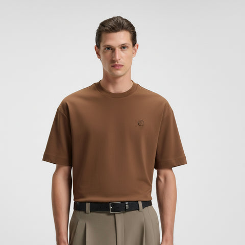 T-Shirt BOSS Oversize fit de algodón con logo bordado de monograma