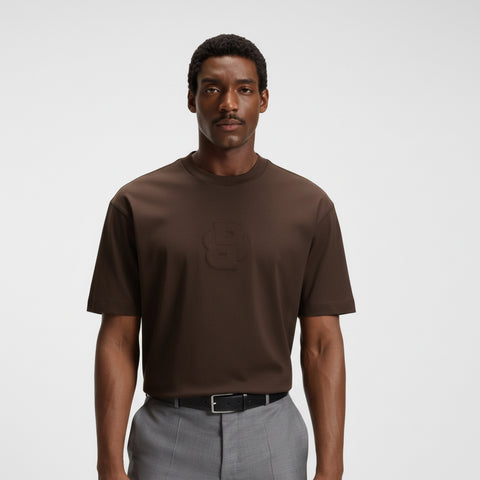 T-Shirt BOSS Oversize fit de algodón super suave y logo doble b en el centro