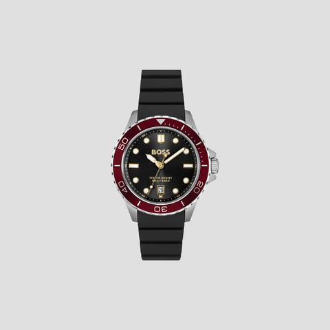 Reloj Boss Tropper Dial Negro y Correa de Silicona