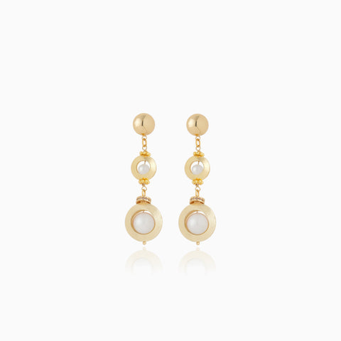 Aretes Cristina Sabatini Vila Taranto con Baño de Oro y Perlas – Dorado