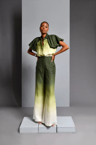 Set Yara Top + Pantalón En Lino Diseñadora Olga Lucia Cortes