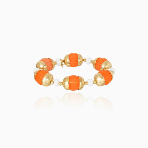 Pulsera Cristina Sabatini Zina con Baño de Oro y Piedras – Naranja