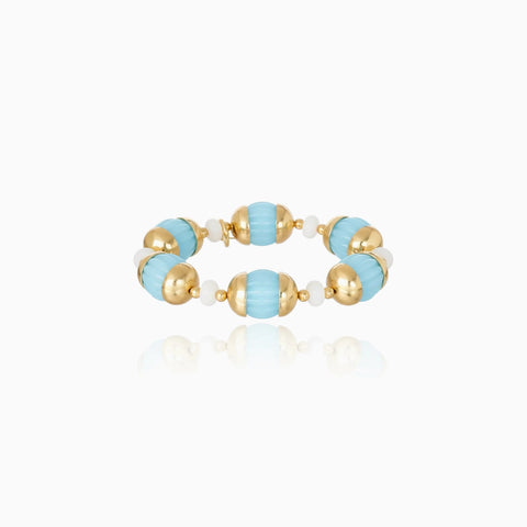 Pulsera Cristina Sabatini Zina Turquoise con Baño de Oro y Piedra Turquesa – Turquesa/Dorado