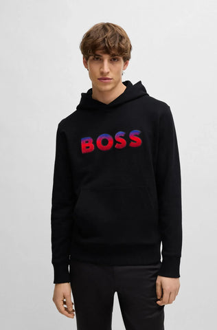 Abrigo Boss Hoodie De Algodón Con Detalles De Logo Terciopelo