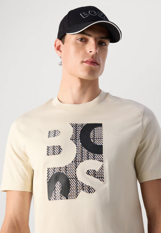 T-Shirt BOSS Regular Fit en Algodón Mercerizado con Stretch