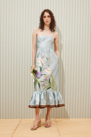 Vestido Midi Alfi ALÉMAIS - Azul Claro Floral