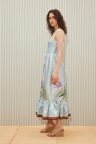Vestido Midi Alfi ALÉMAIS - Azul Claro Floral