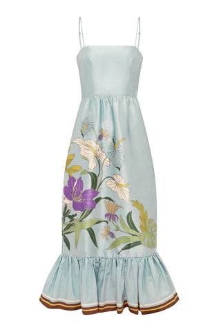 Vestido Midi Alfi ALÉMAIS - Azul Claro Floral
