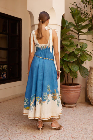 Vestido Midi Luda Ballet de ALÉMAIS en Lino