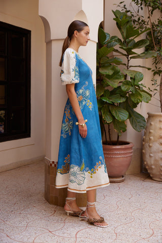 Vestido Midi Luda de ALÉMAIS en Lino