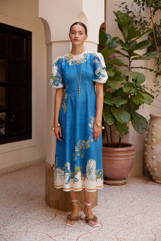 Vestido Midi Luda de ALÉMAIS en Lino