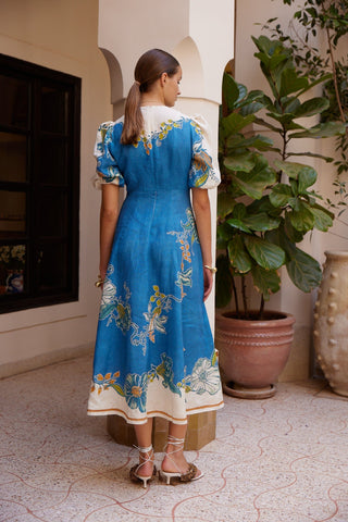 Vestido Midi Luda de ALÉMAIS en Lino