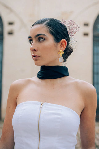 Top Strapless Alison en lino natural