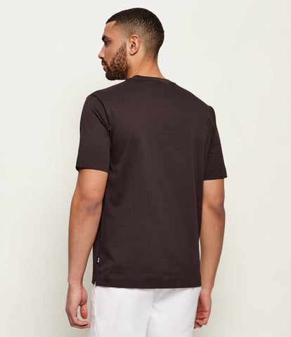 Camiseta BOSS con Logo Bordado para Hombre - Marrón Oscuro